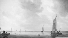 Sea nature black and white Boats