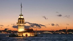 Sea nature blue tower Turkey Istanbul cityscapes Maiden's Tower