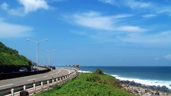 Sea nature clouds coast Taiwan roads blue skies skyscapes 
