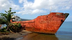 Sea nature clouds rust Beaches shipwrecks