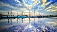 Sea nature clouds ships Boats vehicles