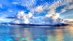Sea nature clouds sky ocean paradise Earth azure skies
