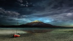 Sea nature Mountains clouds ships skyscapes