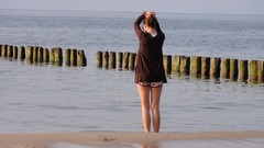 Sea nature ocean woman Shorts Beaches brunettes teen beach girls