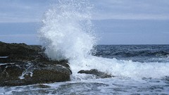 Sea nature rocks waves shore skyscapes