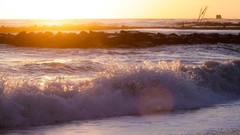 Sea nature rocks waves sunlight sea shorelines