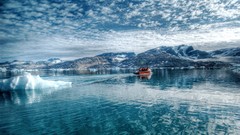 Sea nature snow reflections icebergs