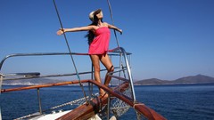 Sea nature summer woman brunettes