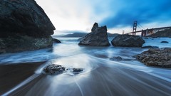 Sea nature water Bridges rocks