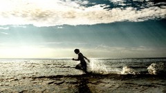 Sea nature water clouds running sunlight skyscapes inspirational