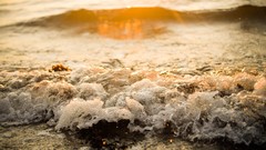 Sea nature water waves bokeh sunlight