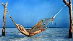 Sea nature woman hammock Laetitia Casta models swings bikini