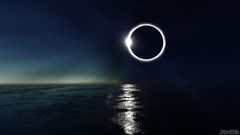 Sea ocean moon Waterworld eclipse digital art