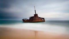 Sea ocean ships artwork long exposure