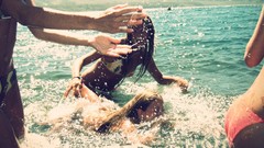 Sea ocean woman ass Beaches panties