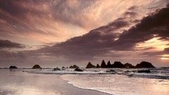 Sea Oregon Seaside rocks waves splashes