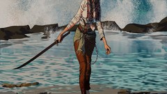 Sea pirates wet artwork fantasy art pirate girl