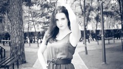 Sea rock eyes woman park street