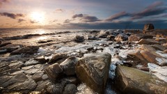 Sea rocks waves sea shorelines
