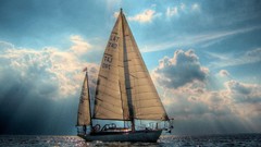 Sea sailing sailing boat