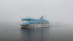 Sea ships mist cruise ship