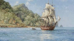 Sea ships pirates paintings