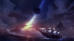 Sea ships planets fan art artwork