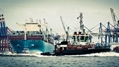 Sea ships port germany Cranes hamburg harbours
