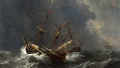Sea ships storm Boats paintings renaissance vehicles