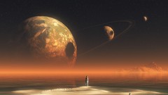 Sea Stars moon planets outer space alien landscapes