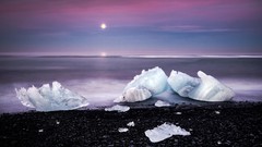 Sea stones nature Beaches icebergs sea shorelines