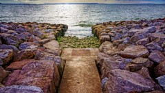 Sea stones nature pathway paths skyline