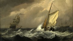 Sea storm Boats paintings vehicles