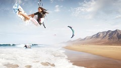 Sea summer Sports shore Kitesurfing windsurf kitesurf