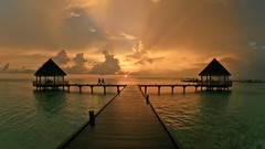 Sea sun clouds sunlight