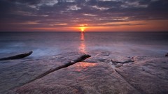 Sea sun coast horizon