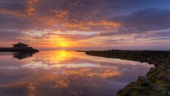 Sea sunset ocean clouds