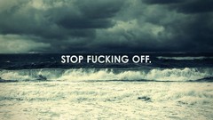 Sea text Beaches fuck off