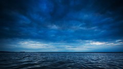 Sea water blue clouds ocean horizon lakes waves waterscapes