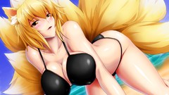 Sea water clouds Beaches blondes blush short hair flower petals 