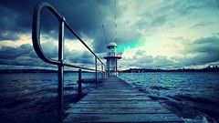 Sea water clouds ocean skies lighthouses