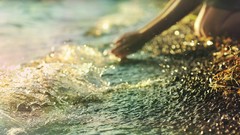 Sea water hands Beaches waves shore playing