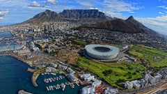 Sea water Mountains Boats South Africa buildings cityscapes 