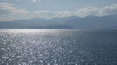 Sea water Mountains clouds ocean 2008 skyscapes