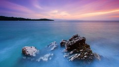 Sea water rocks seascape