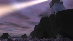 Sea water storm rocks Oceans artwork lighthouses