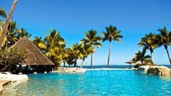Sea water sun summer ocean Fiji palm trees Beaches relaxation 