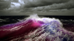 Sea water waves Photo manipulation colorful pink