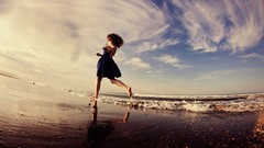 Sea water woman Beaches sunlight