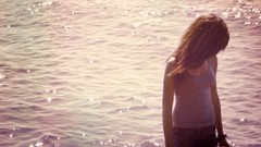 Sea water woman brunettes teen